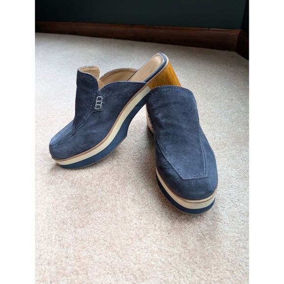 Anthropologie Bernardo Sophia Clogs size 9 Navy Suede - Picture 5 of 9